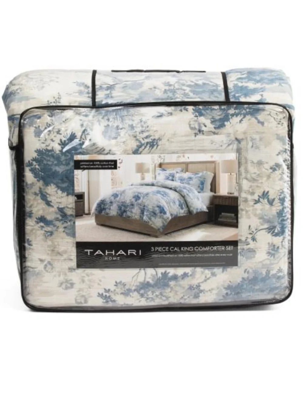TAHARI 3pc cotton percale comforter set